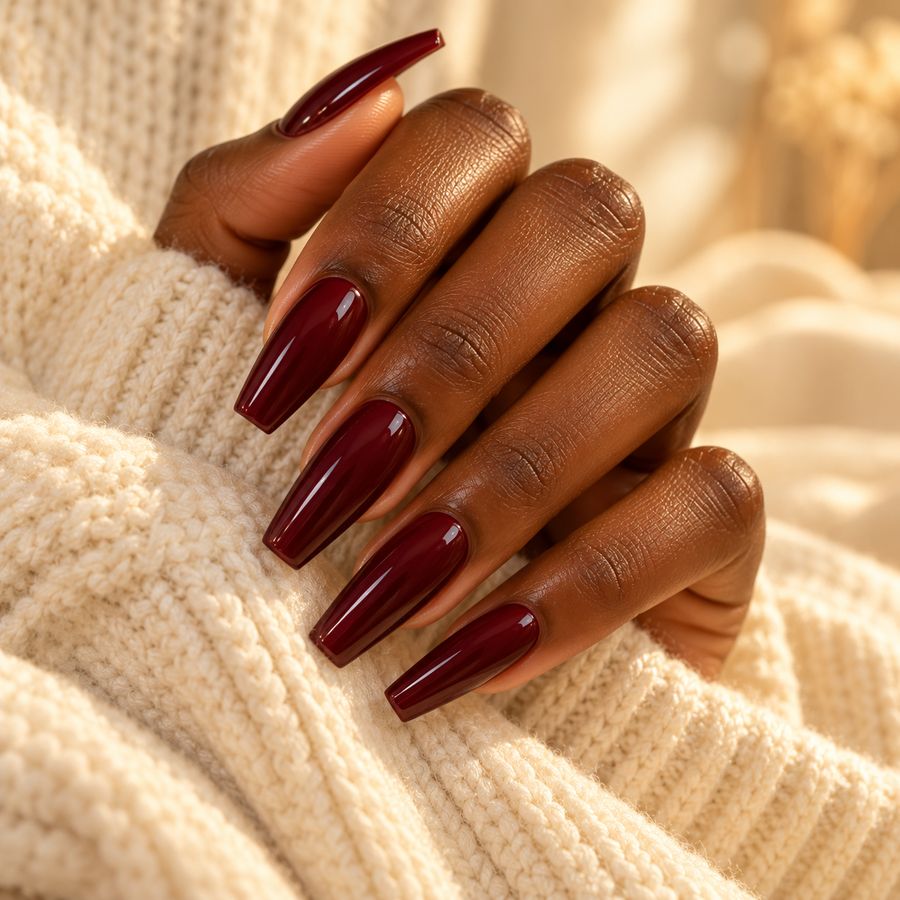 Deep burgundy: One rich colour, high gloss.