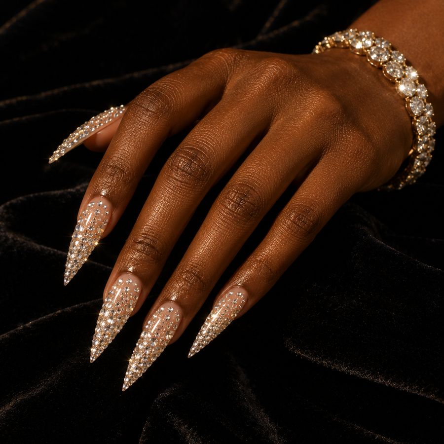Crystal stiletto: Fully crystal-covered for the red carpet.